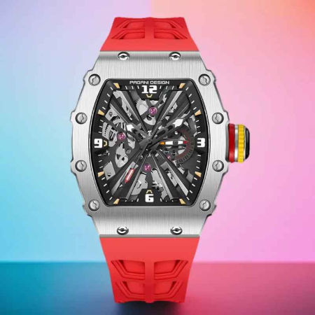Ceas PAGANI DESIGN PD-1738 Red, Quartz VH65, Safir AR, Oțel 316L, 42mm, 50M [1]