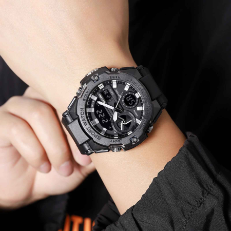 Ceas SKMEI 2404 Negru pentru Bărbați – Model Sport Digital cu Brățară Metalică și Rezistență 50M [1]