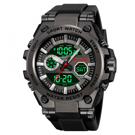Ceas SKMEI 2417 Sport Outdoor Analog-Digital cu Trei Fusuri Orare, Cronograf, Calendar, Alarmă și Rezistență la Apă 5ATM [0]