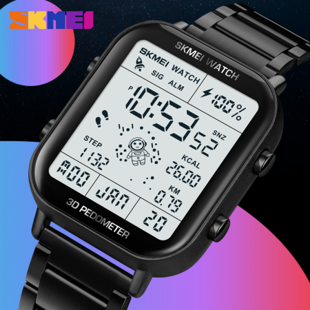 Ceas Skmei Pedometru Negru Digital Alarma Data Multifunctional [2]