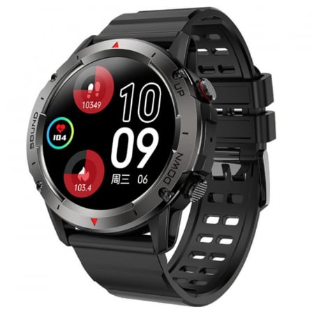 Ceas smartwatch barbati Tio®, 1.39 inch TFF IPS HD, multi sport, apel bluetooth 5.0 HD, tensiune arteriala, monitorizare ritm cardiac multi point, oxigen in sange, difuzor, carcasa metalica, IP68 [0]