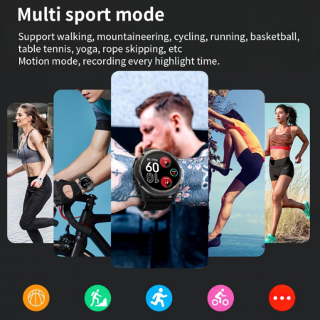 Ceas smartwatch barbati Tio®, 1.39 inch TFF IPS HD, multi sport, apel bluetooth 5.0 HD, tensiune arteriala, monitorizare ritm cardiac multi point, oxigen in sange, difuzor, carcasa metalica, IP68 [3]