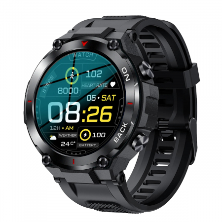 Ceas Smartwatch Barbati TIO®, Sport, 1.32”IPS, HD, GPS track, Somn, Pedometru, Monitorizare cardiaca, Oxigen, Rezistent la apa IP68, Notificari ApeluriSmsSocial Media, Vibratii [0]