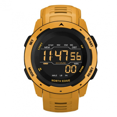 Smartwatch - Ceas smartwatch NORTH EDGE Mars Galben Pedometru Alarma Monitorizare activitate fizica