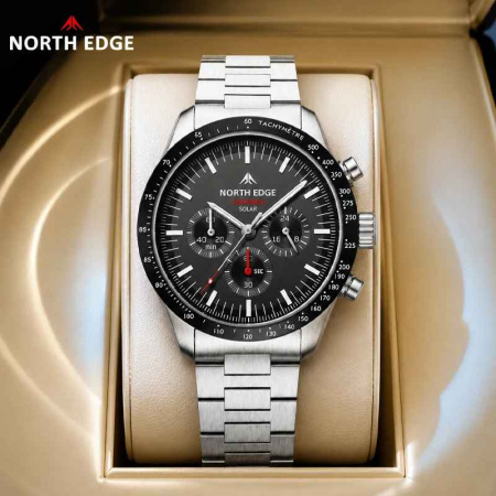 Ceas Solar NORTH EDGE LONGWINGS Cronograf, Oțel 316L, 50M, 42mm [3]