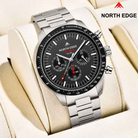 Ceas Solar NORTH EDGE LONGWINGS Cronograf, Oțel 316L, 50M, 42mm [6]