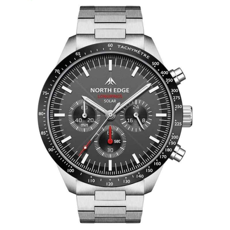 Ceasuri barbatesti - Ceas Solar NORTH EDGE LONGWINGS Cronograf, Oțel 316L, 50M, 42mm