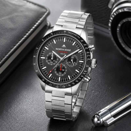 Ceas Solar NORTH EDGE LONGWINGS Cronograf, Oțel 316L, 50M, 42mm [2]