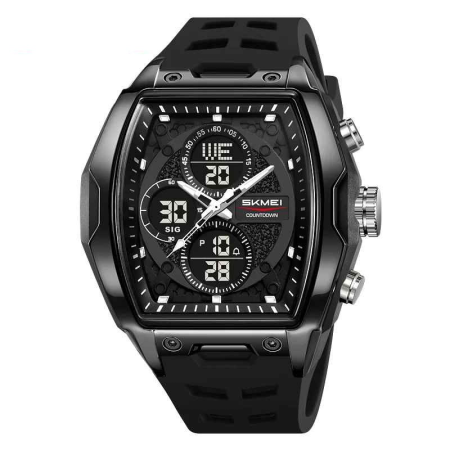 Modele noi - Ceas Bărbați SKMEI 2601 Negru Complet – Digital Sport, Waterproof 50M, LED, Alarmă și Cronometru