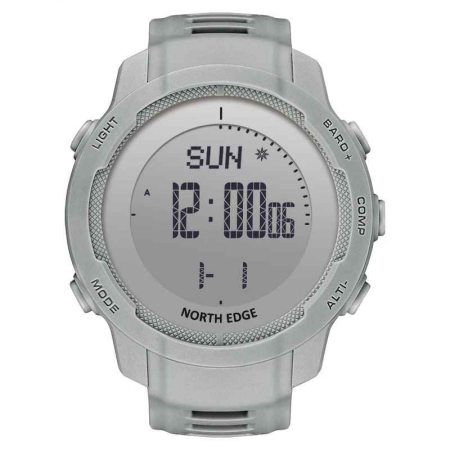 Ceasuri barbatesti - Ceas sport digital NORTH EDGE Vertico, fibră de carbon, altimetru, barometru, busolă, termometru, pedometru, rezistent la apă 50M, bărbați, gri