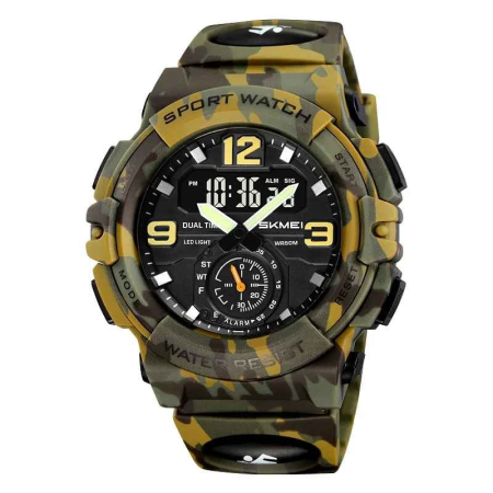 Ceasuri barbatesti - Ceas sport SKMEI 2341 bărbați, digital & analog, camuflaj multicolor, rezistent la apă 50M