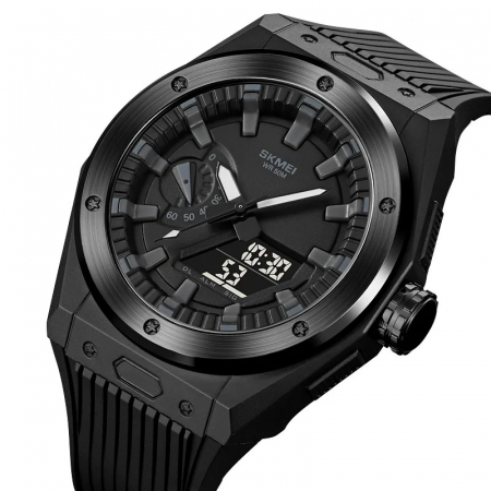 Ceas Sport Skmei barbatesc Casual Fashion Dual Time Quartz Negru [1]