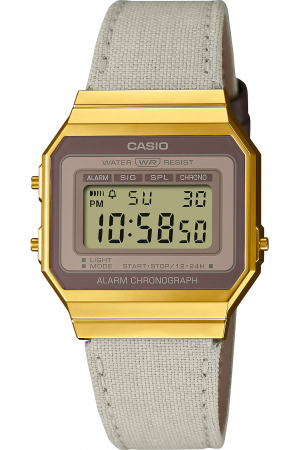 Ceasuri dama - Ceas unisex CASIO Retro Vintage Casual UNX DIG FABR BROWN