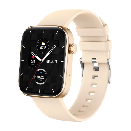 Smartwatch - COLMI P71 Gold Smartwatch – Ceas inteligent 1.9” HD, Apeluri Bluetooth, Voice Assistant, Monitorizare Sănătate, IP68 Waterproof, Android & iOS