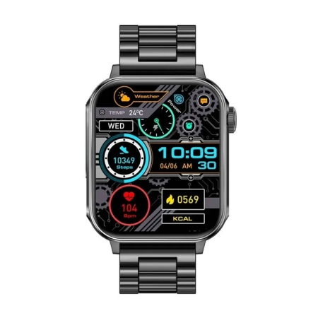 Smartwatch - COLMI P80 Black Steel – Smartwatch 1.83” HD, Brățară Oțel Inoxidabil Negru, Bluetooth 5.3, Monitorizare Sănătate, IP67 Waterproof, Android & iOS