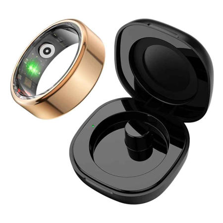 Smart Rings - COLMI R02 Smart Ring Gold – Inel Inteligent 5ATM, HR & SpO₂, 39 Zile Autonomie, Încărcare Magnetică Type-C