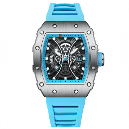 Ceasuri barbatesti - Curren Ceas barbatesc Afisare data Quartz Analog Albastru Silicon