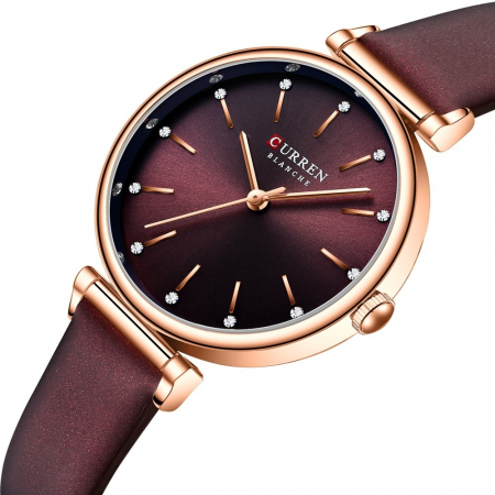 Curren Ceas dama Casual Quartz Piele Coffe [1]