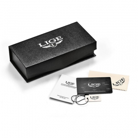 Ceas barbatesc Lige Elegant Mecanism Quartz Otel inoxidabil [5]