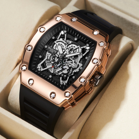 Wlisth, Ceas barbatesc de mana, Quartz, Fashion, Analog, Silicon, Negru [1]