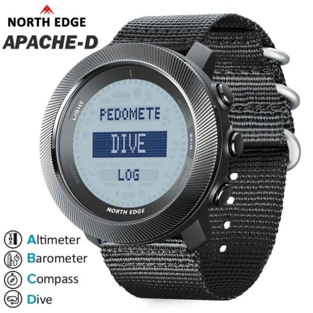 NORTH EDGE APACHE-D – Ceas inteligent sport pentru scufundări, altimetru, barometru, busolă, pedometru, calorii, rezistent 10ATM [1]
