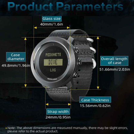 NORTH EDGE APACHE-D – Ceas sport inteligent pentru scufundări, 10ATM, altimetru, barometru, busolă și funcții fitness [1]