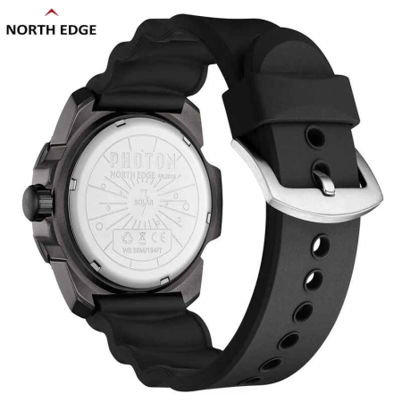 NORTH EDGE PHOTON – Ceas sport digital solar, 44.5mm, ecran Hardlex, carcasă metalică, curea silicon, rezistent la apă 50M, autonomie 180 zile [5]