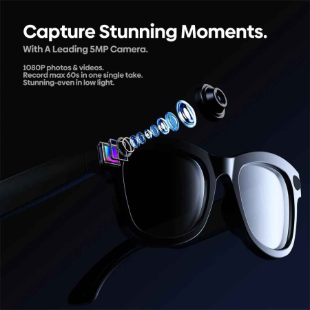 Ochelari inteligenți AI Zeblaze – cameră 5 MP, filmare 1080P, asistent vocal și sunet Open-Ear [4]