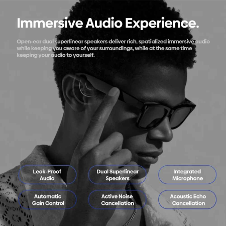 Ochelari Inteligenți AI Zeblaze cu Lentile de Soare Negre, Cameră 5 MP, Filmare 1080P, Asistent AI, Bluetooth 5.3, 32 GB, IPX4 [6]