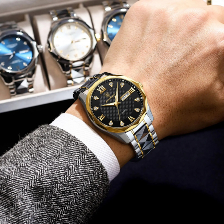 Poedagar Ceas barbatesc Cronograf Quartz Analog Casual Fashion Indici Luminosi [2]