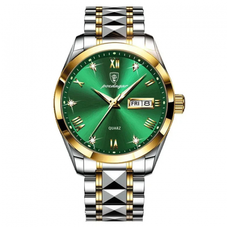 Ceasuri barbatesti - Poedagar Ceas barbatesc Fashion Quartz Analog Casual Indici Luminosi Auriu Verde