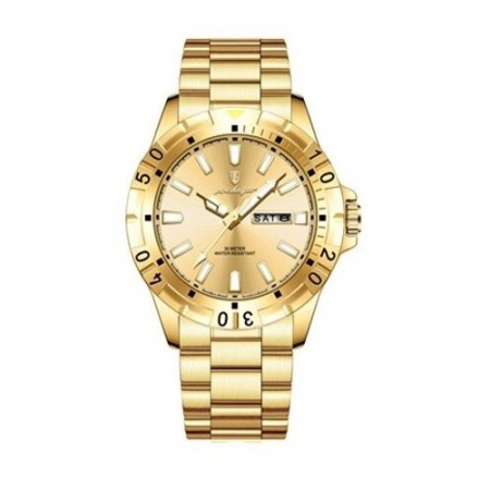 Poedagar Ceas barbatesc Quartz Analog Casual Fashion Auriu [0]