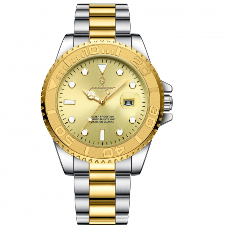 Poedagar Ceas barbatesc Quartz Business Casual Indici luminosi Argintiu Auriu [0]