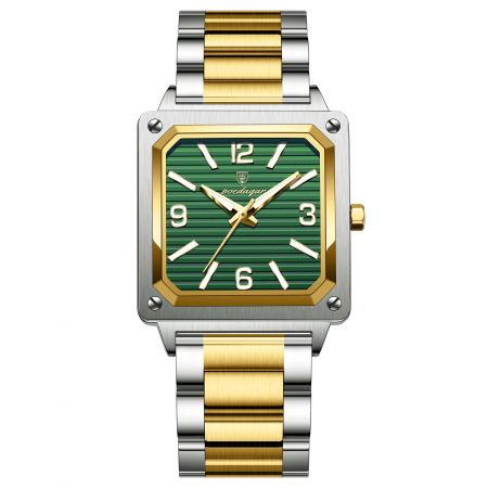 Ceasuri barbatesti - Poedagar Casual Fashion Indici Luminosi Otel Argintiu Verde
