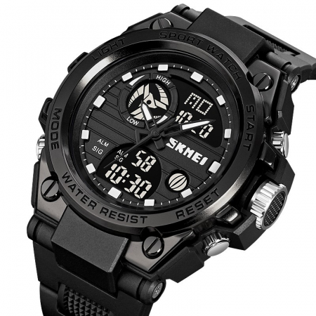 Skmei Ceas barbatesc Casual Cronometru Alarma Digital Analog Negru [2]