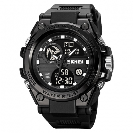 Ceasuri barbatesti - Skmei Ceas barbatesc Casual Cronometru Alarma Digital Analog Negru