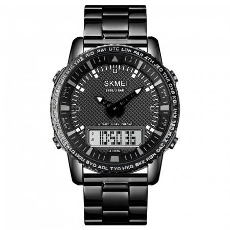 Ceasuri barbatesti - Skmei Ceas cronograf  Led Digital Quartz Analog Negru