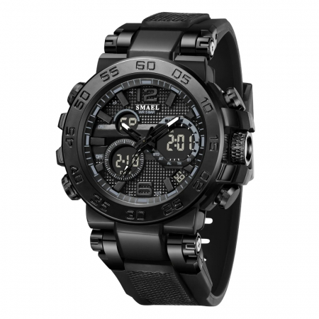 Ceasuri barbatesti - Smael Ceas barbati de mana Cronograf Sport Stil Army Militar Dual Time Cronometru Alarma Negru