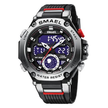Ceasuri barbatesti - Smael Ceas sport barbatesc  Alarma Data Digital Quartz Negru-Argintiu