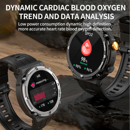 Smartwatch barbati Tio®, 1.32 inch, apel bluetooth HD, multi sport, monitorizare ritm cardiac multi point, tensiune arteriala, oxigen sange, difuzor, notificari, carcasa metalica, IP68 [3]