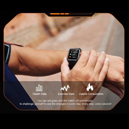 Smartwatch Tio Barbati Rezistent la socuri Fitness Tracker 1.83 inch 380mAH Bluetooth Apeluri Inot Pedometru Waterproof pentru Android iOS [3]