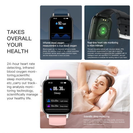Smartwatch dama TIO Pedometru Ritm cardiac Apeluri Bluetooth iOS Android Fotografiere de la distanta [2]