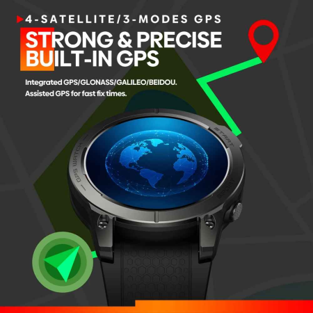 Smartwatch Zeblaze Stratos 3, Ecran AMOLED 1.43, GPS Integrat, Apeluri Bluetooth, Monitorizare Puls, SpO₂, Somn și Stres, Autonomie până la 7 zile [1]