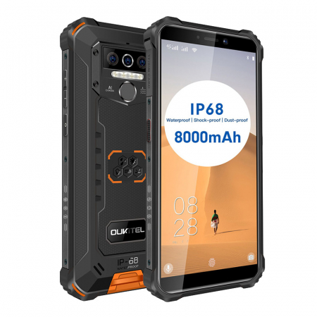 Telefon mobil Oukitel WP5, Smartphone rezistent, Baterie 8000 mAh IPS 5.5inch, 4GB RAM, 32GB ROM, Android 9.0, Orange [6]