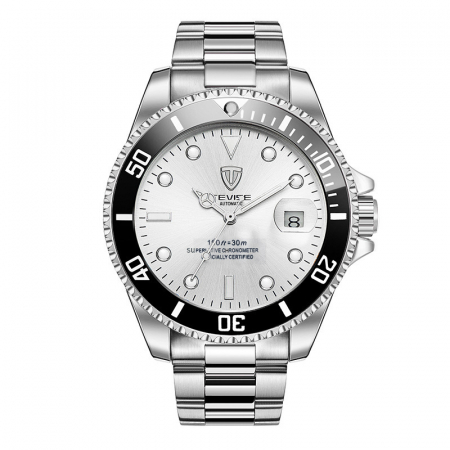 Ceasuri barbatesti - Tevise Ceas barbatesc de mana Mecanic Automatic Luxury Elegant Argintiu Alb