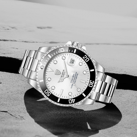 Tevise Ceas barbatesc de mana Mecanic Automatic Luxury Elegant Argintiu Alb [3]