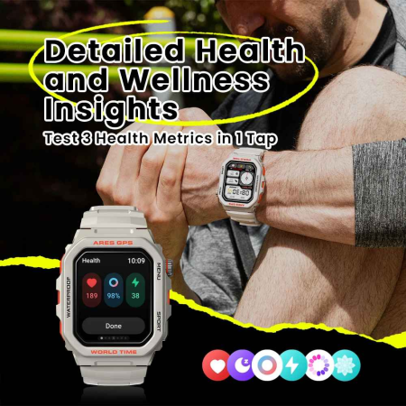 Zeblaze Ares GPS Smartwatch 1.75″ HD Display, Built-in GPS, HR & SpO₂, Bluetooth Calling [1]