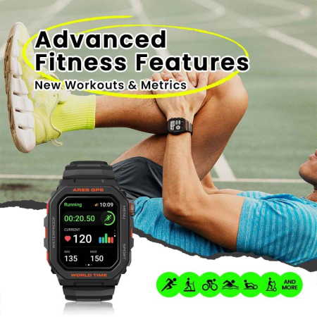 Zeblaze Ares GPS Smartwatch Negru – Ecran 1.75″ HD, GPS Încorporat, Apeluri Bluetooth, HR & SpO₂ [1]
