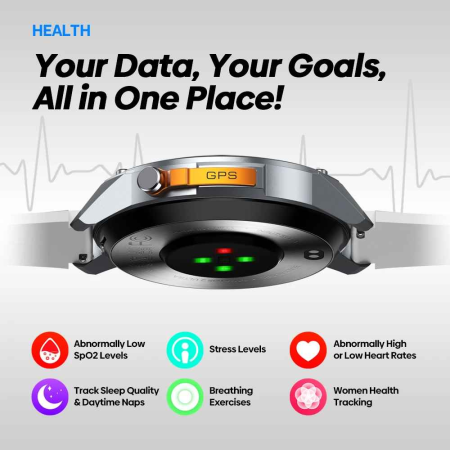Zeblaze Stratos 2 Ultra Smartwatch 1.43" AMOLED, GPS Dual Band, 10ATM, 500 mAh, 170+ Sporturi, HR SpO₂ [3]