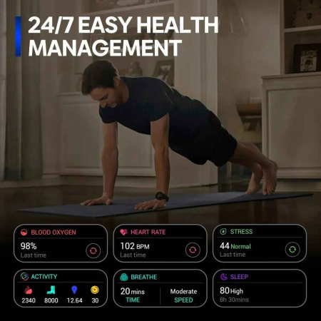 Zeblaze Stratos 3 PRO Smartwatch GPS, Ecran AMOLED 1.43", Apeluri Bluetooth, Monitorizare Puls, Oxigen, Somn, Rezistent la Apă, Negru [3]